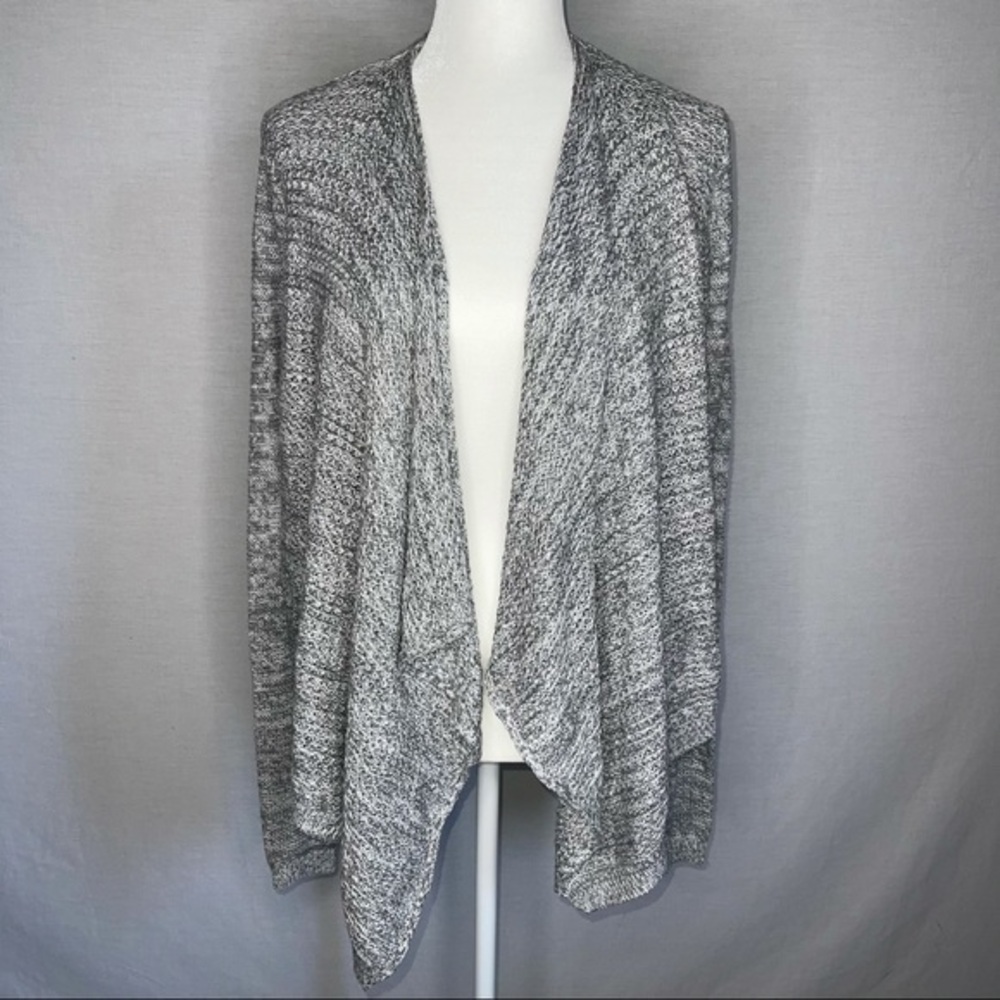 Hollister M Light Gray Knit Open Front Sweater
